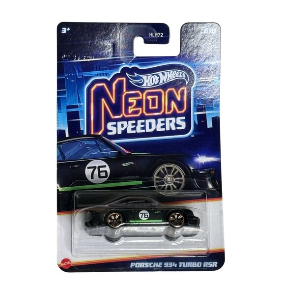 Hot Wheels Neon Speeders Porsche 934 Turbo RSR Black Green #76 2025 NOC - Picture 1 of 6